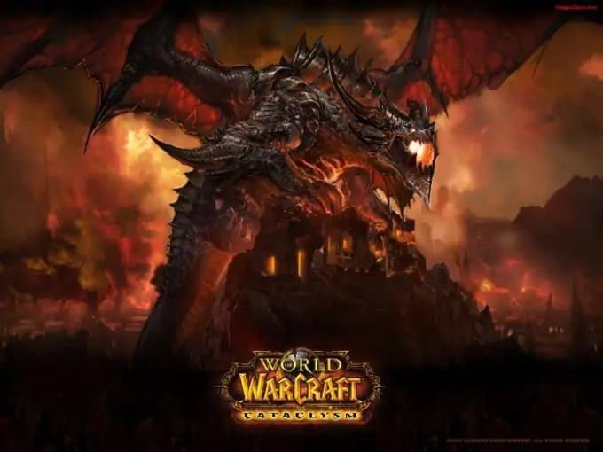 The official WoW Cataclysm screensaver depicts the dragon Deathwing as the culprit