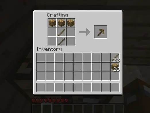 Crafting pickaxe