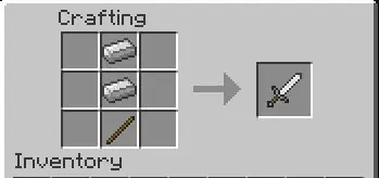 Make a sword from iron in Minecraft