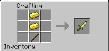 Make a golden sword in Minecraft