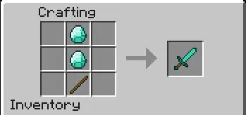 Make a diamond sword in Minecraft