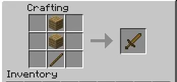 Make a wooden sword in Minecraft