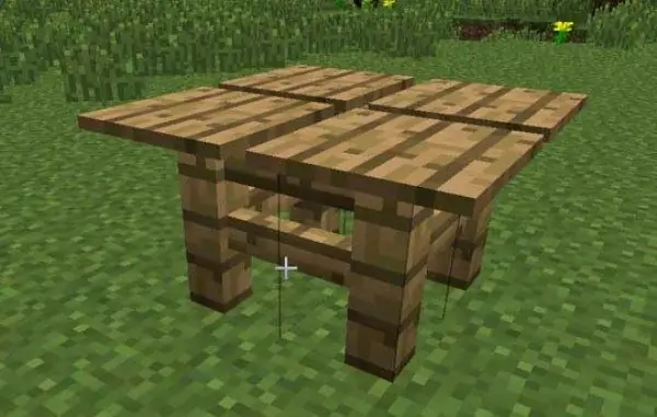 Hoe maak je eenvoudige en betoverde tafels in Minecraft