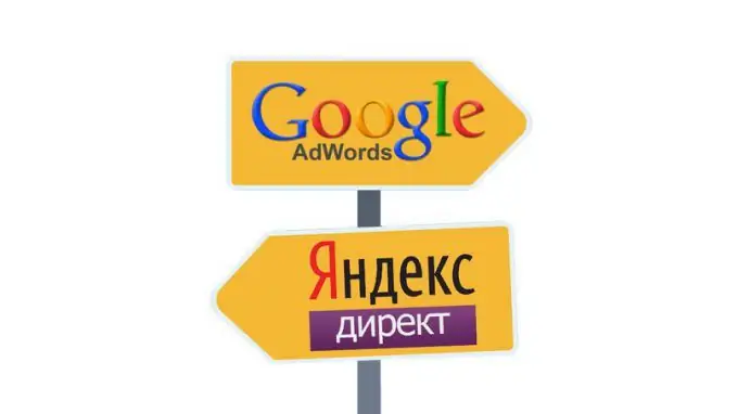 Bruk av Yandex Direct og Google Adwords for forretningsutvikling