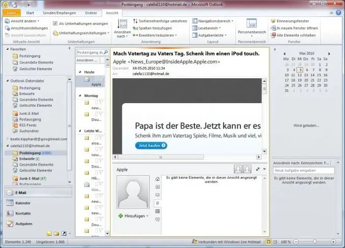 So verbinden Sie Outlook mit der Mailbox