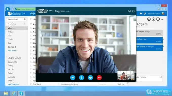 Skype-användare chattar